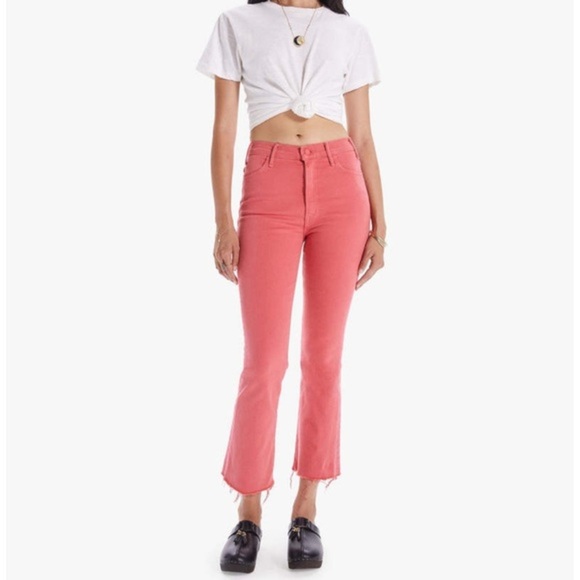 Mother The Hustler Ankle Fray Jeans Rose of Sharon Pink Wash Size 27 - Picture 1 of 10